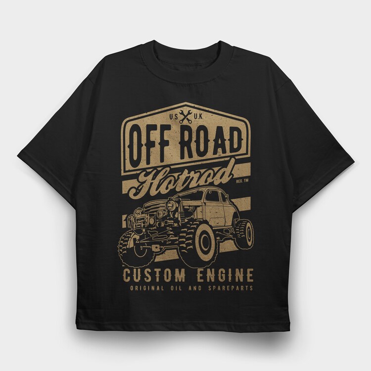 Offroad Hotrod, Tricou Oversize Barbati (Unisex)
