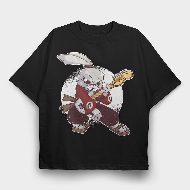 Samurai Rabbit, Tricou Oversize Barbati (Unisex)