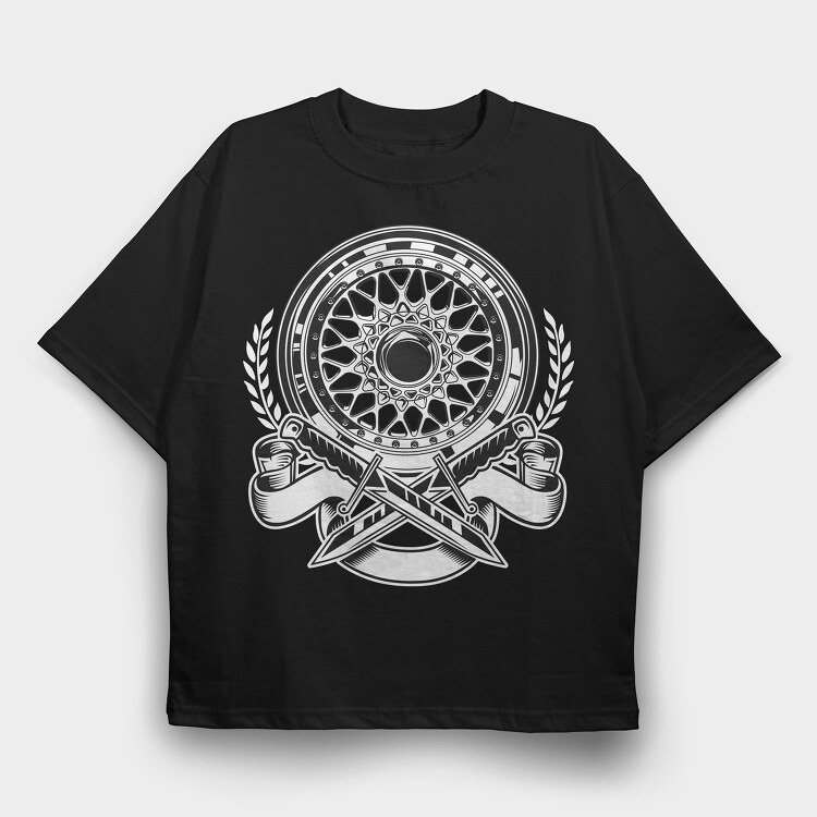 BBS WHEELS, Tricou Oversize Barbati (Unisex)