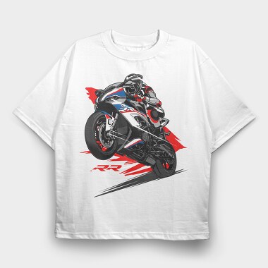 BMW S1000RR Wheelie, Tricou Oversize Barbati (Unisex)