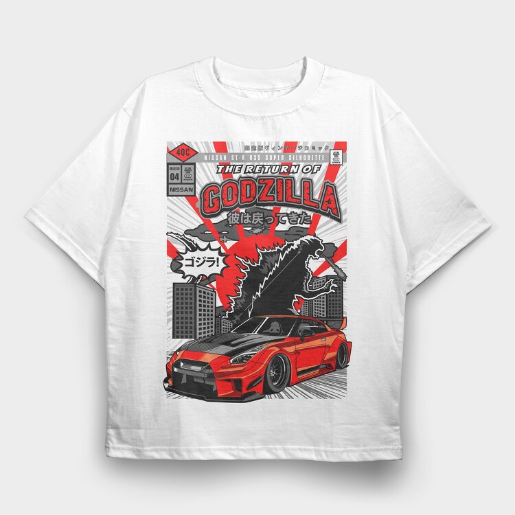 Godzilla R35, Tricou Oversize Barbati (Unisex)