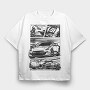 Gtr R35, Tricou Oversize Barbati (Unisex)