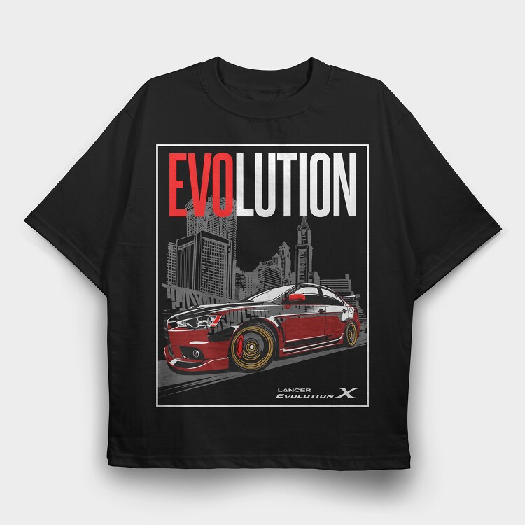 Lancer Evo X 2, Tricou Oversize Barbati (Unisex)