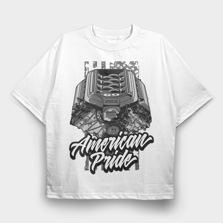 MUSTANG COYOTE ENGINE, Tricou Oversize Barbati (Unisex)