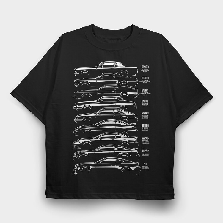 Mustang History Silhouette, Tricou Oversize Barbati (Unisex)