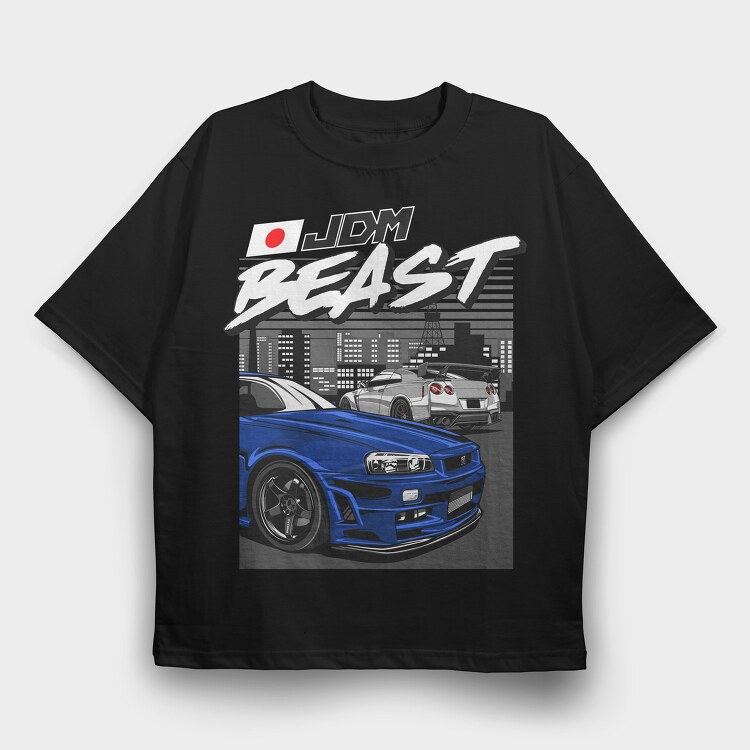 R34 & R35 JDM, Tricou Oversize Barbati (Unisex)