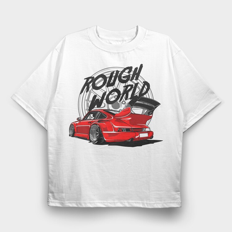 ROUGH WORLD, Tricou Oversize Barbati (Unisex)
