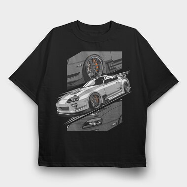 Supra MK4 White, Tricou Oversize Barbati (Unisex)