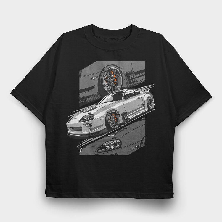 Supra MK4 White, Tricou Oversize Barbati (Unisex)