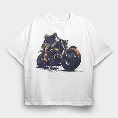 Classic Motorcycle Rider, Tricou Oversize Barbati (Unisex)