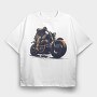 Classic Motorcycle Rider, Tricou Oversize Barbati (Unisex)