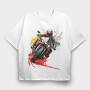 Colorful Explosion Sports Motorcycle Rider, Tricou Oversize Barbati (Unisex)