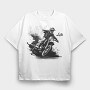 Motocross Rider Kicking Up Dirt Mx Life, Tricou Oversize Barbati (Unisex)