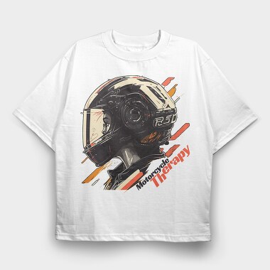 Motorcycle Therapy Helmet Artistic , Tricou Oversize Barbati (Unisex)