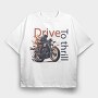 MotorcycleArt RetroStyle, Tricou Oversize Barbati (Unisex)