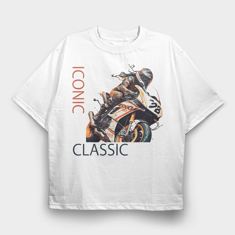 Racing Motorcycle Manga Style Iconic Classic, Tricou Oversize Barbati (Unisex)