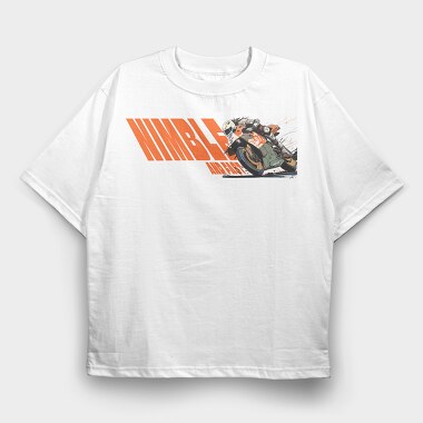 Tilted Competition Motorcycle With Rider Nimble and Fast, Tricou Oversize Barbati (Unisex)