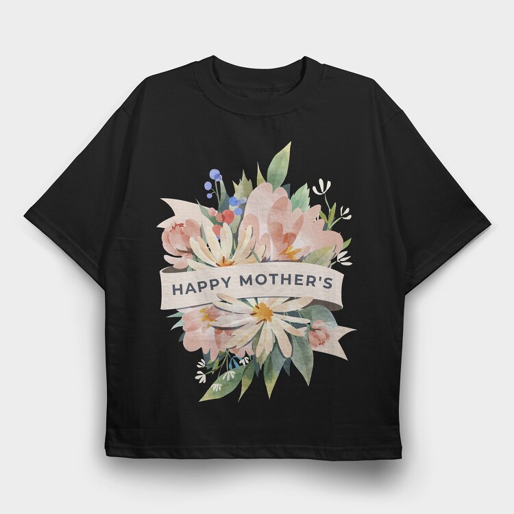 Watercolor Flowers Mother 1, Tricou Oversize Barbati (Unisex)