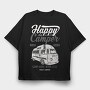 Happy Camper, Tricou Oversize Barbati (Unisex)