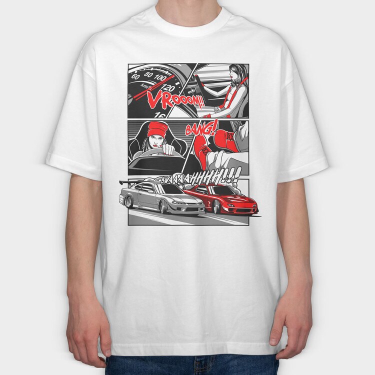 Comic Drift, Tricou Oversize Barbati (Unisex)