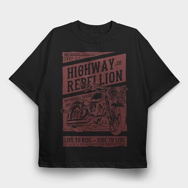 Highway Rebellion, Tricou Oversize Barbati (Unisex)