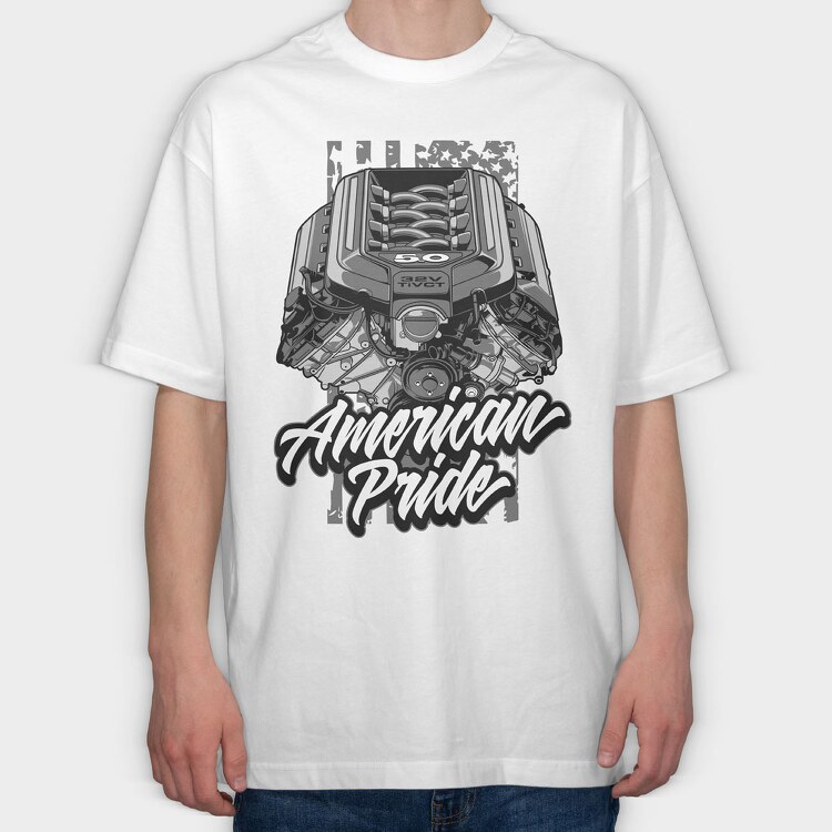 MUSTANG COYOTE ENGINE, Tricou Oversize Barbati (Unisex)