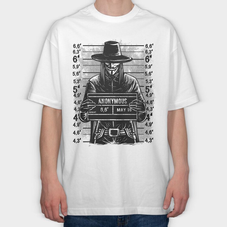 Anonymous Mugshot, Tricou Oversize Barbati (Unisex)