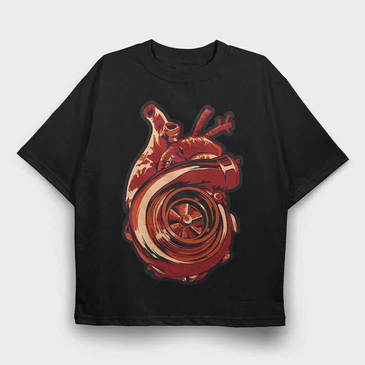 TURBO HEARTS, Tricou Oversize Barbati (Unisex)