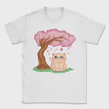 Cherry Blossom Cat Kawaii Sakura And, Tricou Barbati (Unisex)