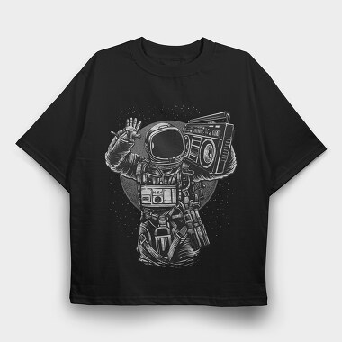 Astronaut Boombox, Tricou Oversize Barbati (Unisex)