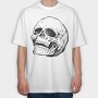 Leaning Skull Hand Drawn, Tricou Oversize Barbati (Unisex)
