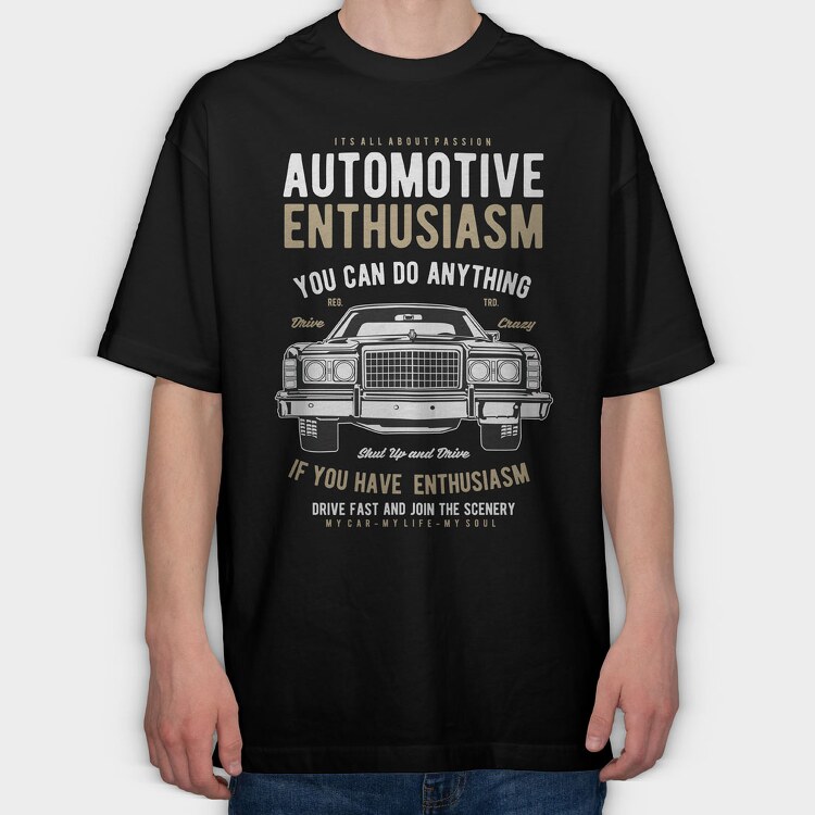 Automotive Enthusiasm, Tricou Oversize Barbati (Unisex)