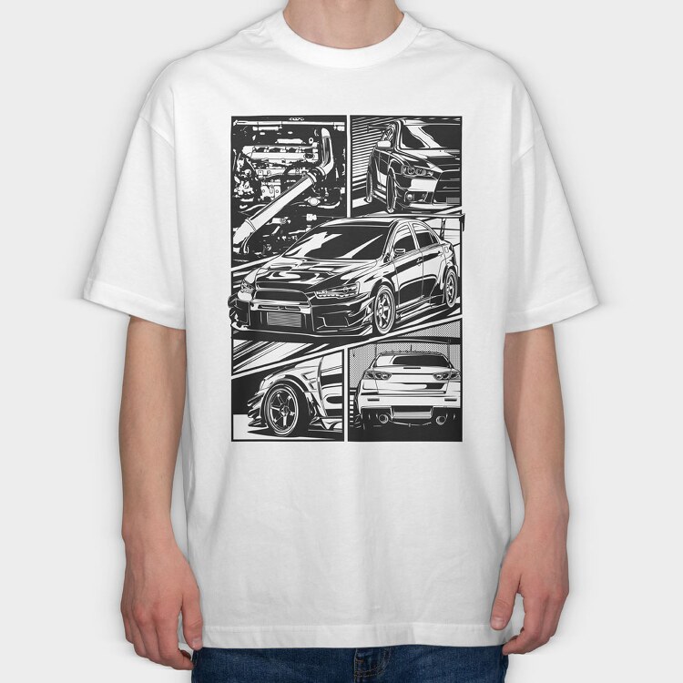 EVO X , Tricou Oversize Barbati (Unisex)