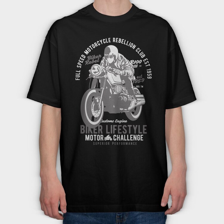 Biker Lifestyle, Tricou Oversize Barbati (Unisex)