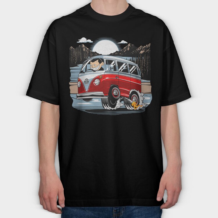 VW Kombi, Tricou Oversize Barbati (Unisex)