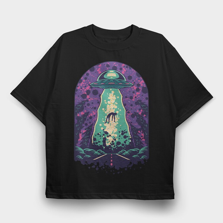 Alien Abduction, Tricou Oversize Barbati (Unisex)