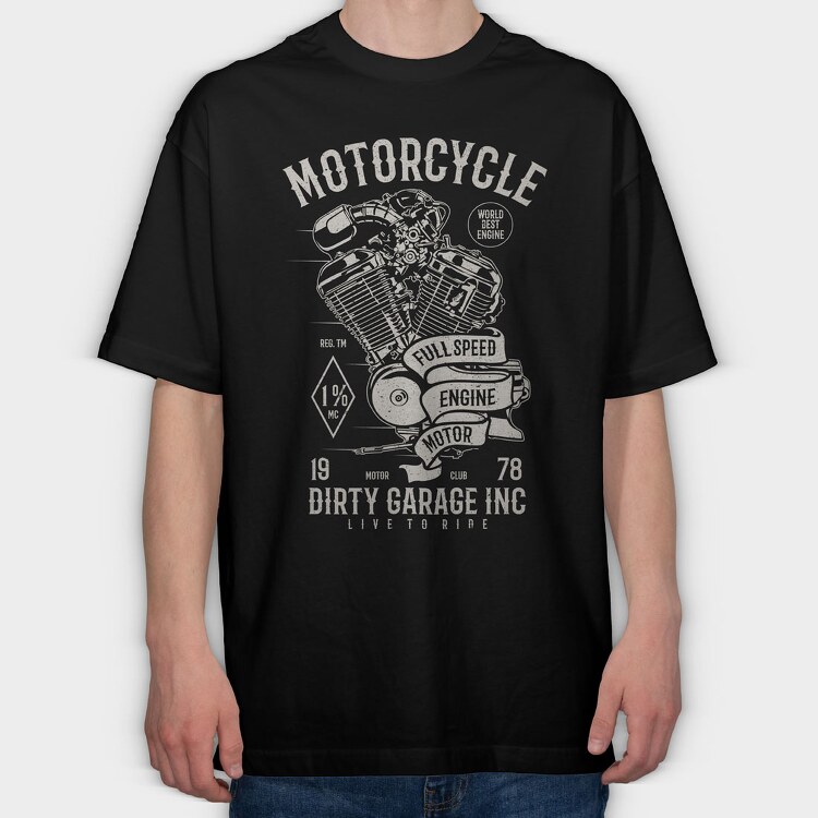 Motorcycle Full Speed Engine, Tricou Oversize Barbati (Unisex)