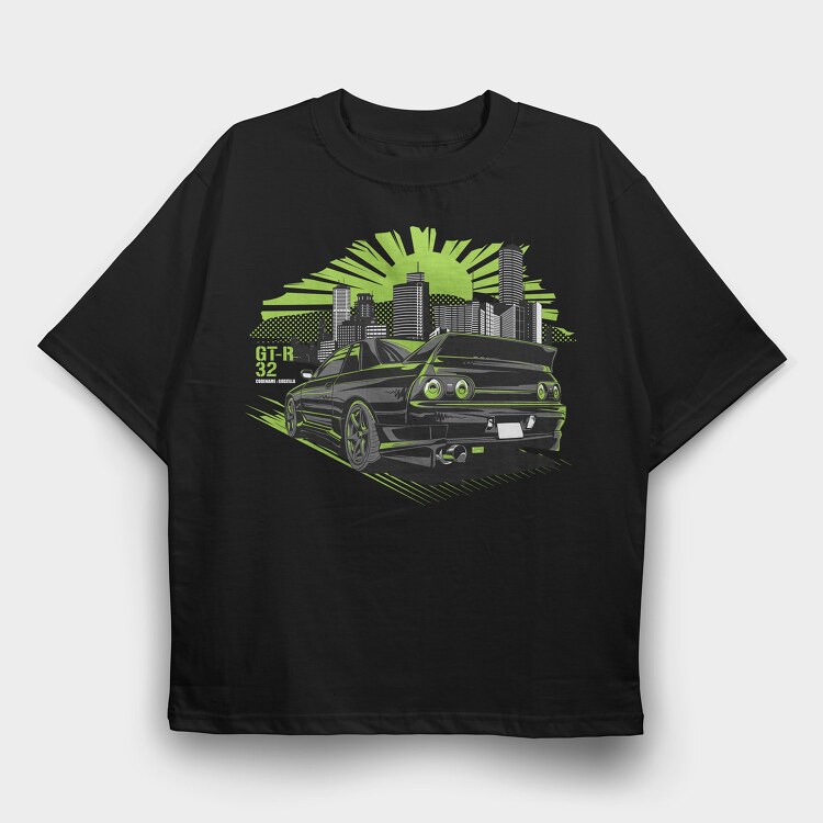 Godzilla GT-R R32, Tricou Oversize Barbati (Unisex)