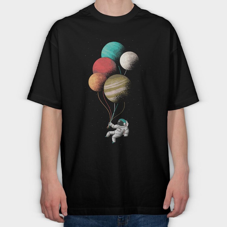 Astronaut Balloons, Tricou Oversize Barbati (Unisex)