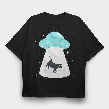 Cow Ufo, Tricou Oversize Barbati (Unisex)