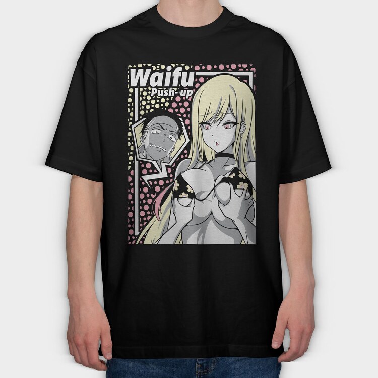Waifu Push Up Revolution, Tricou Oversize Barbati (Unisex)