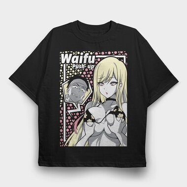 Waifu Push Up Revolution, Tricou Oversize Barbati (Unisex)