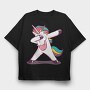 Dab Animal Comics Unicorn, Tricou Oversize Barbati (Unisex)