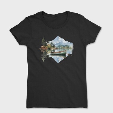 Boat Mountain Reflection, Tricou Femei