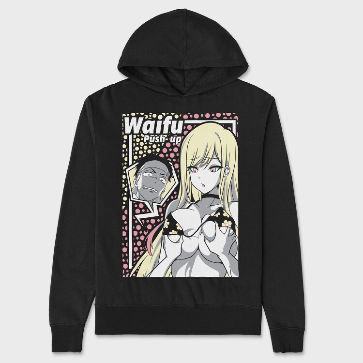 Waifu Push Up Revolution, Hanorac Oversize Barbati (Unisex)
