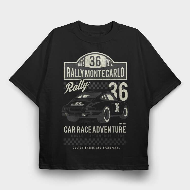 Rally Monte Carlo, Tricou Oversize Barbati (Unisex)