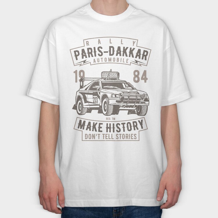Rally Paris Dakar Automobile, Tricou Oversize Barbati (Unisex)
