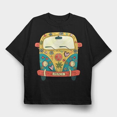 Hippie Van, Tricou Oversize Barbati (Unisex)
