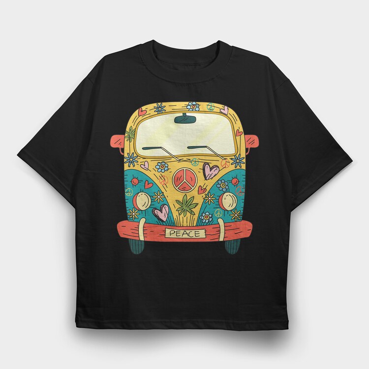 Hippie Van, Tricou Oversize Barbati (Unisex)