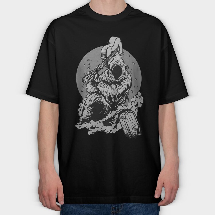 Reaper Guitar, Tricou Oversize Barbati (Unisex)